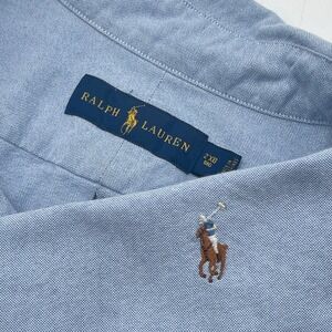 Polo Ralph Lauren Short Sleeve Oxford Shirt Mens 2XB Big Light Blue Flesh Pony